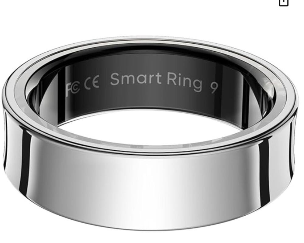 Smart Rings Sleep Heart Rate Blood Oxygen  IP68 Waterproof (Silver, SIZE 9)